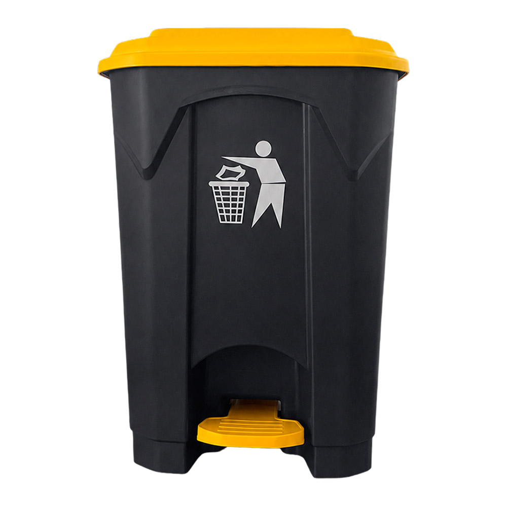 MOBIKA Covid-19 Poubelle 50 L couvercle jaune