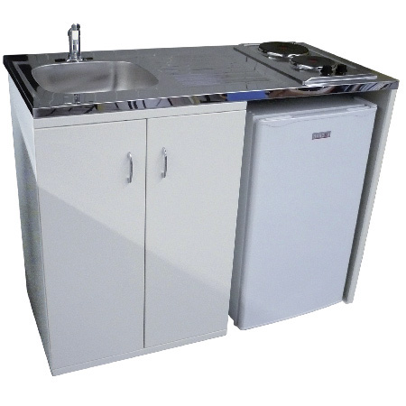 MOBIKA Réfectoire Kitchenette métal 120x60 chauffe-eau inox