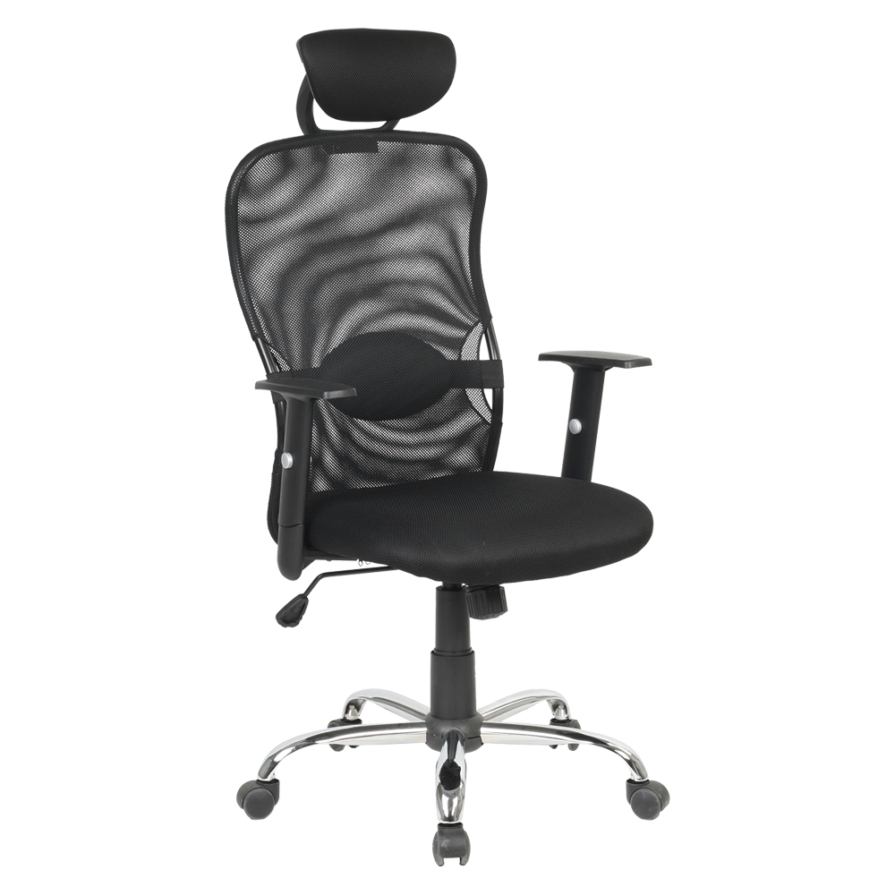 MOBIKA Bureau Fauteuil têtière accoudoirs 3D chromé