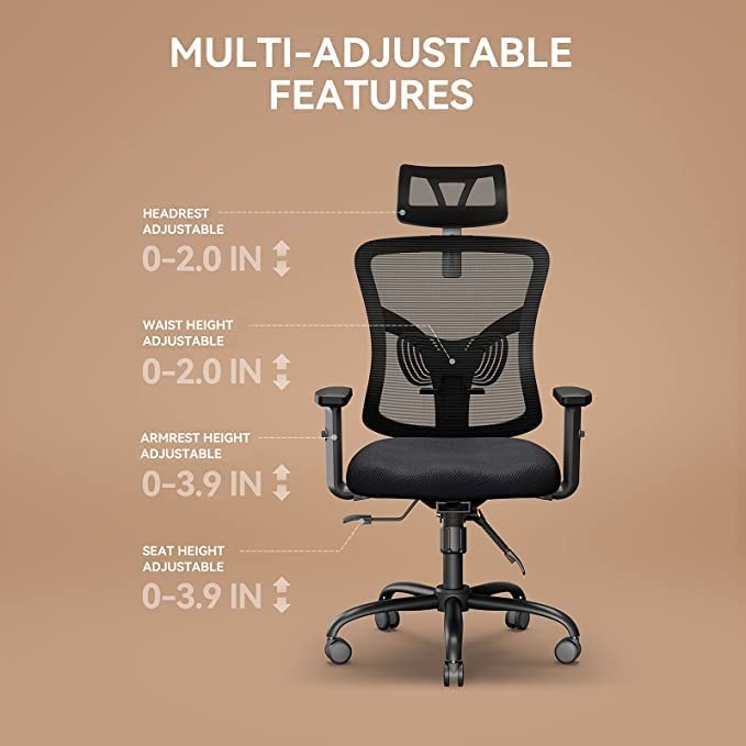 Noblewell Ergonomic Office Chair siège ergonomique noir maille
