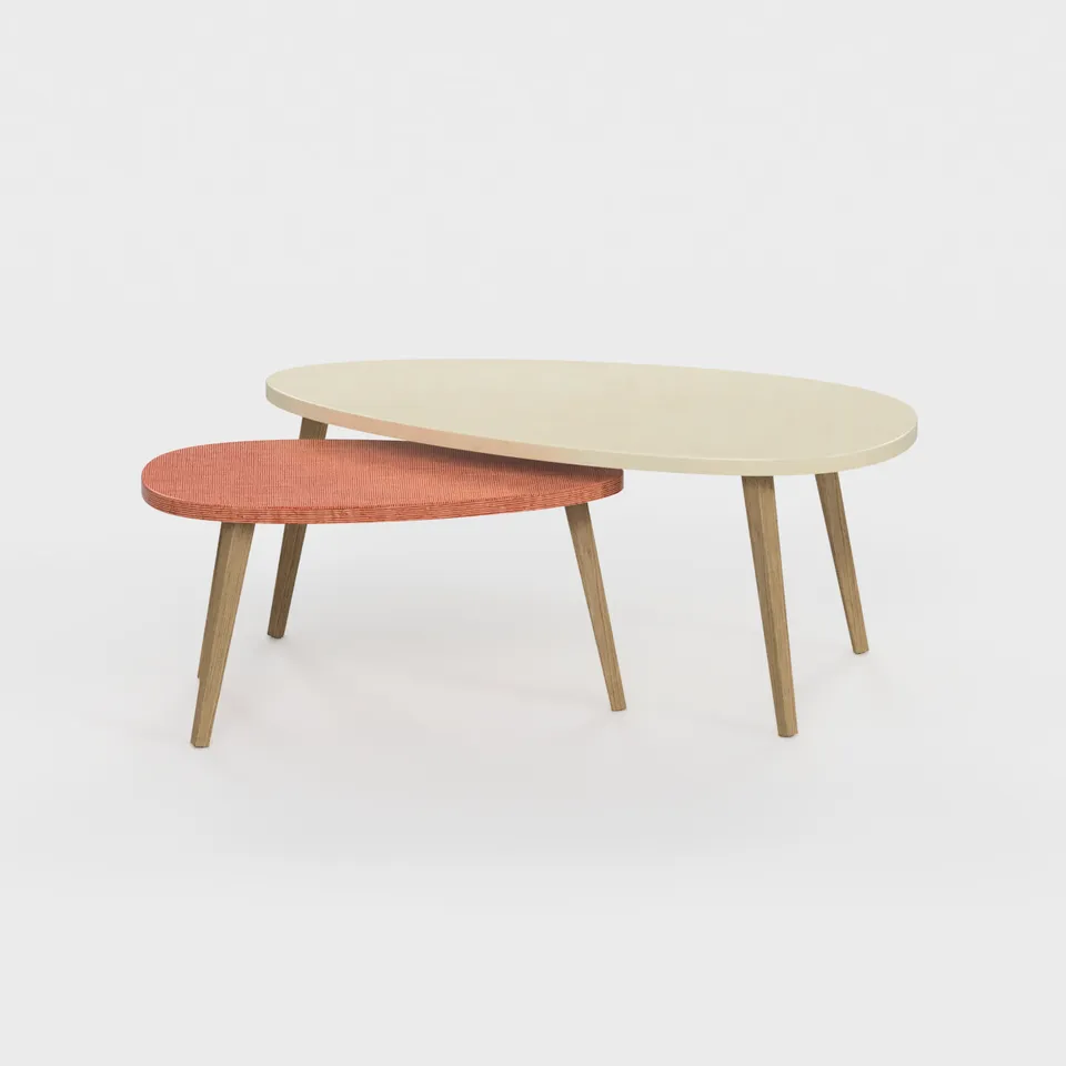Tizu Bellecombe tables gigognes Beige Revel Rouge Lamy