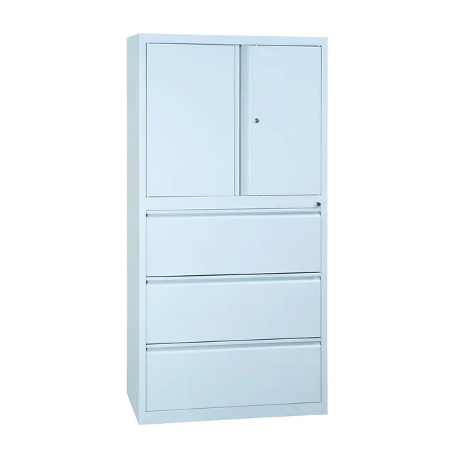 MOBIKA Bureau Armoire haute classement portes battantes tiroirs