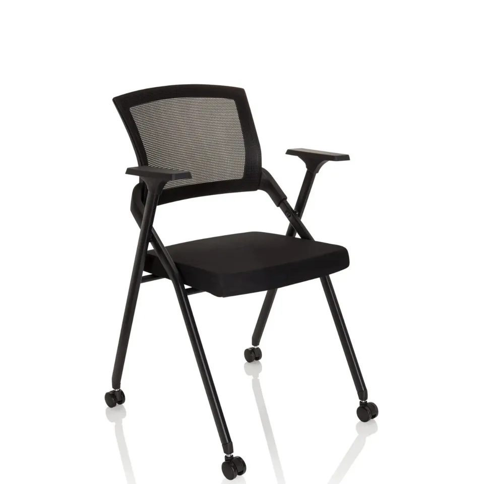 HJH Office PRIORITY II chaise pliante noire dossier maille