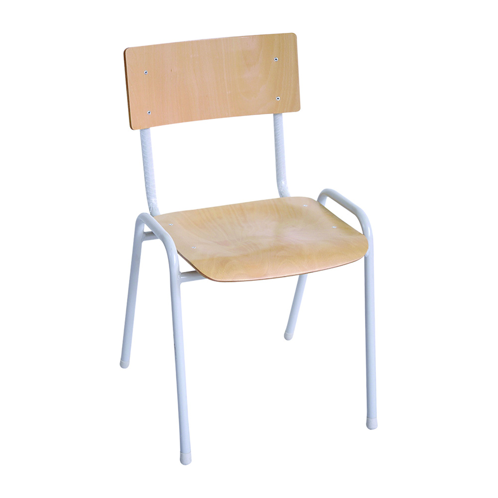 MOBIKA Réfectoire Chaise bois empilable assise bois vernis
