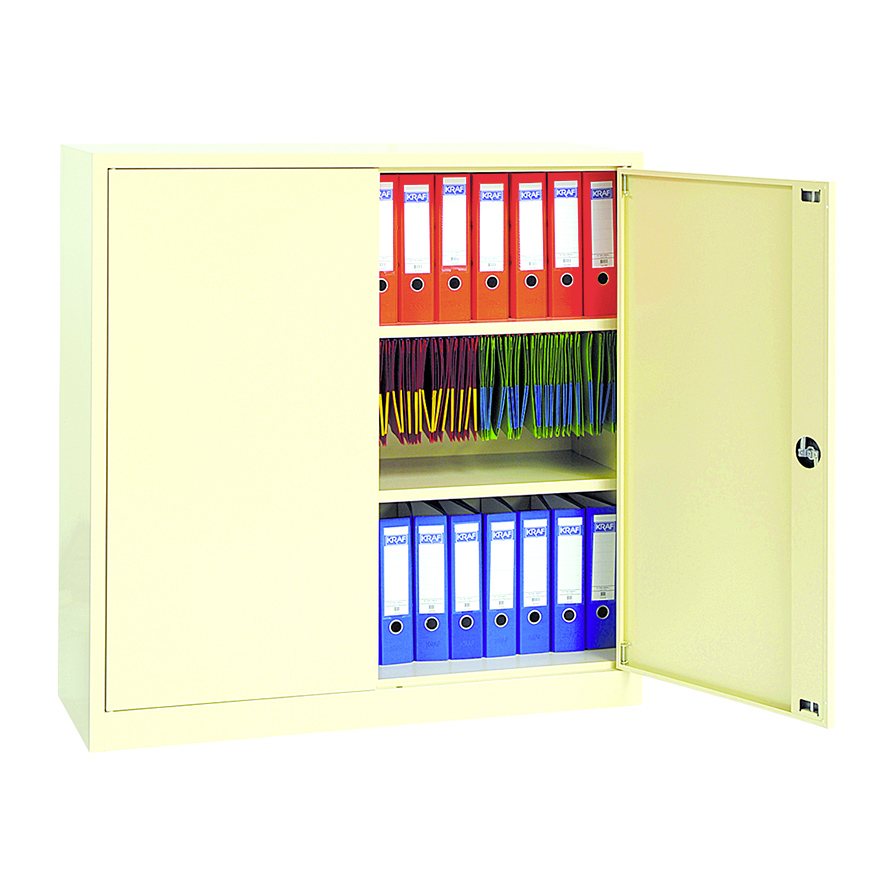 MOBIKA Bureau Armoire basse portes battantes métal