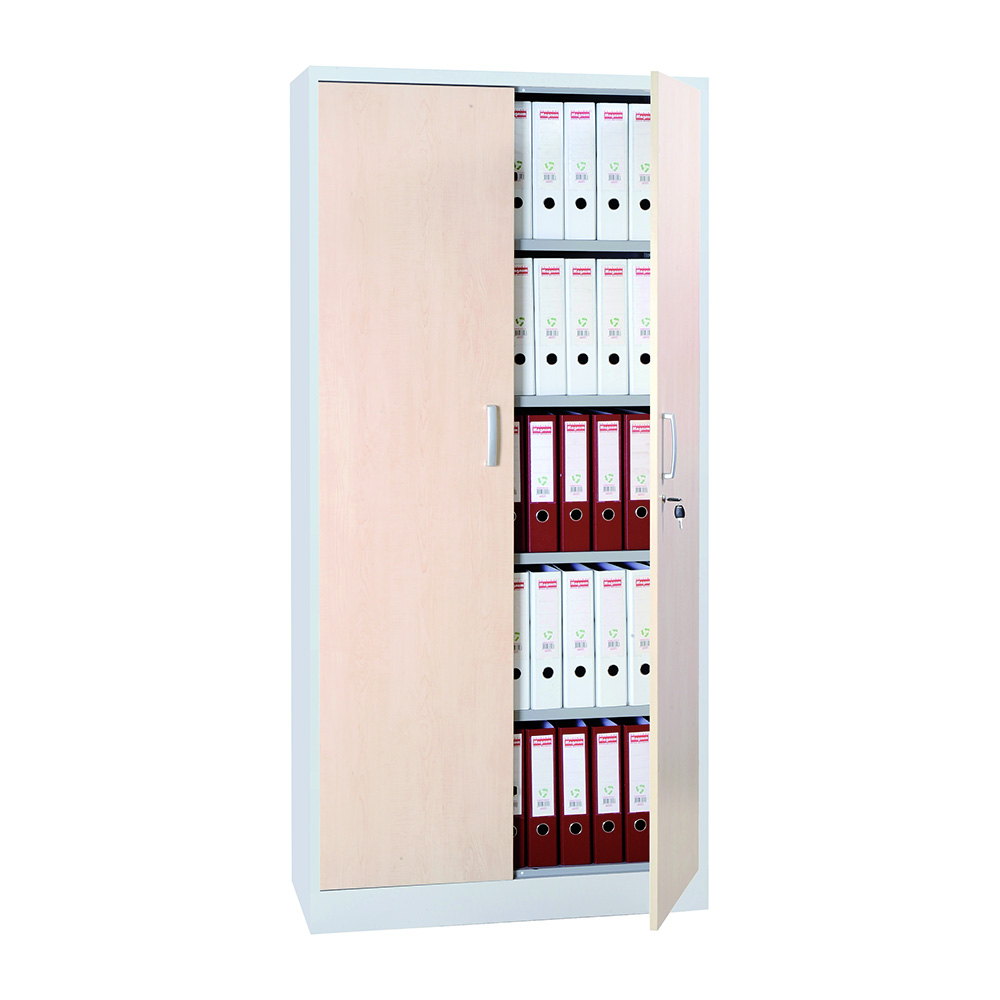 MOBIKA Bureau Armoire haute bois portes battantes