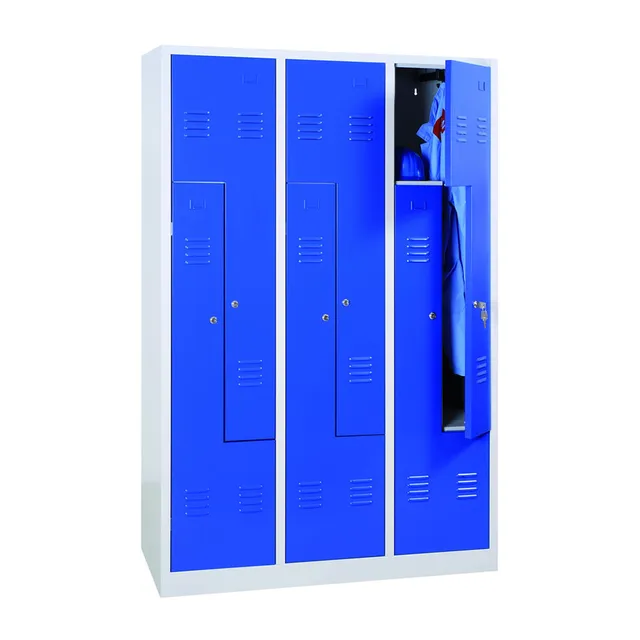 Mobika Industrie Vestiaire portes en L 6 cases métal
