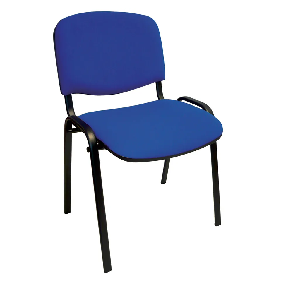 MOBIKA Bureau Chaise visiteur tissu bleu 4 pieds