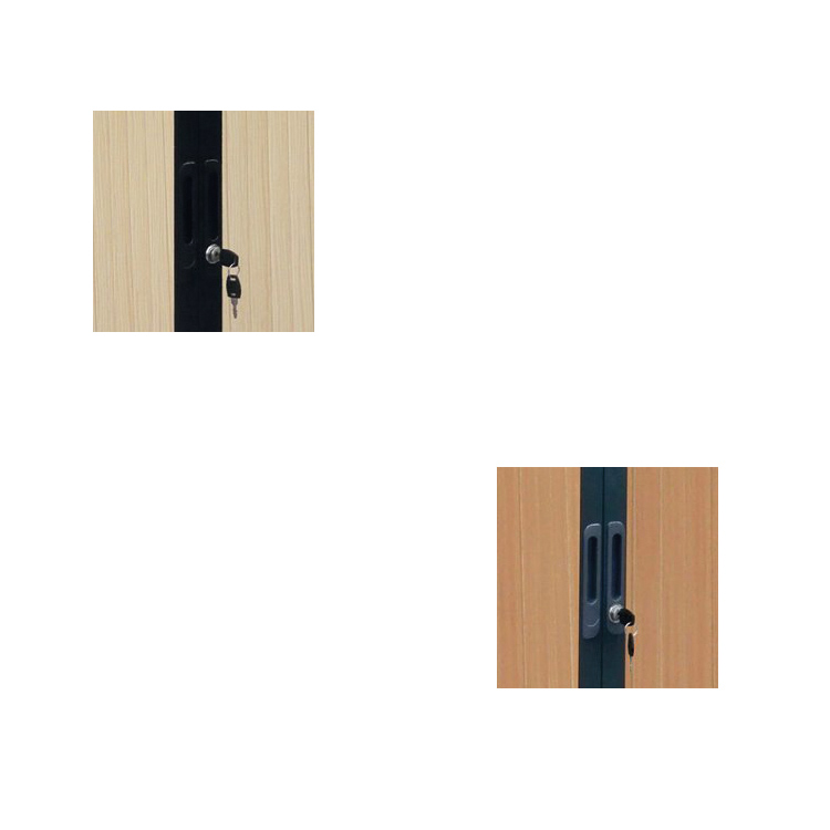 MOBIKA Bureau Armoire basse à rideaux PVC finition bois