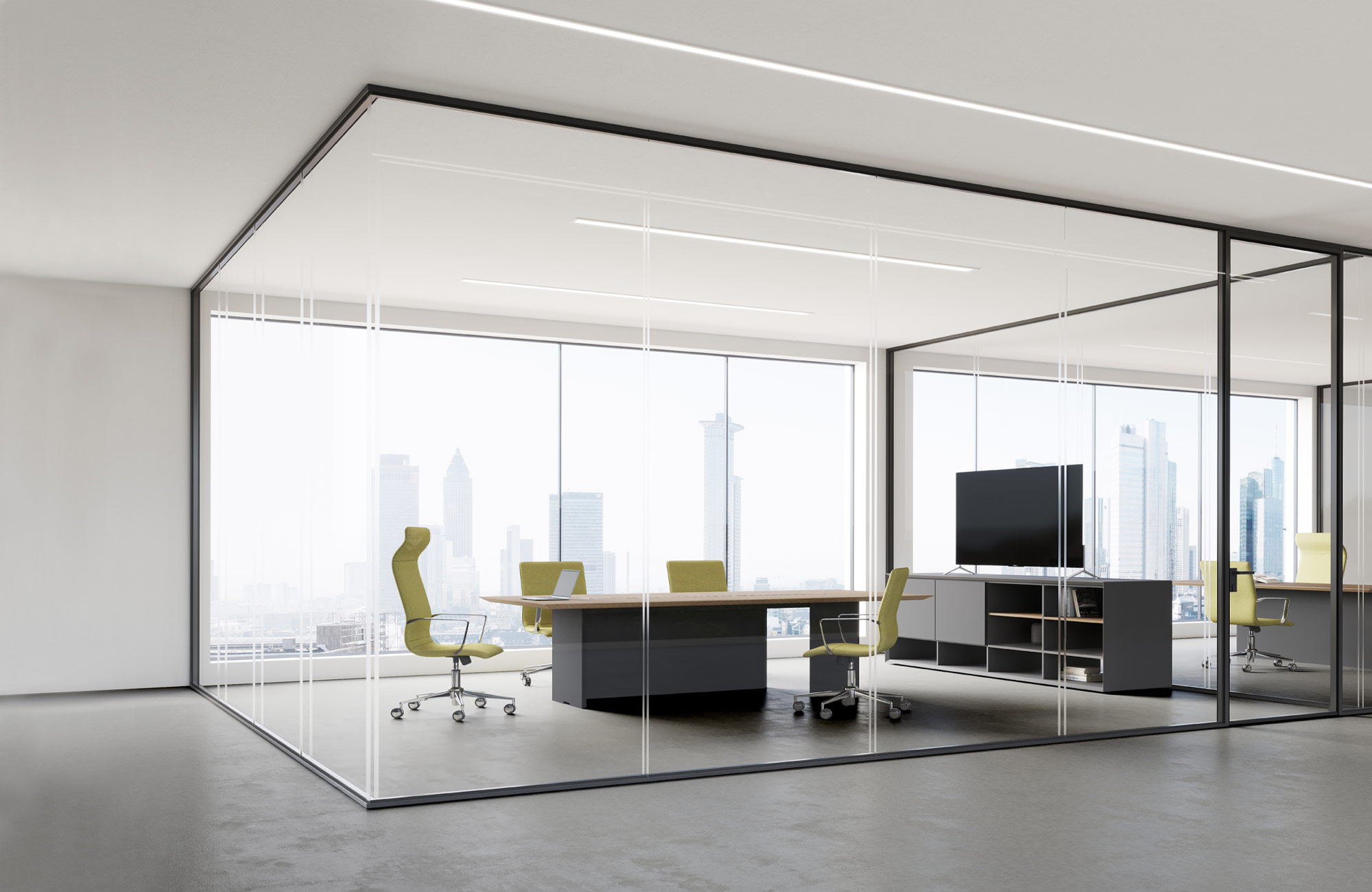 CUF MILANO Jaleed Glass Wall cloison bureau vitrée