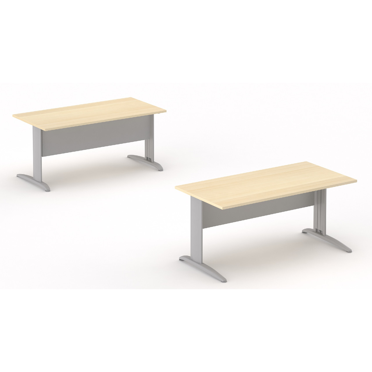 Mobika Bureau bois droit 160 cm Tono pieds métalliques