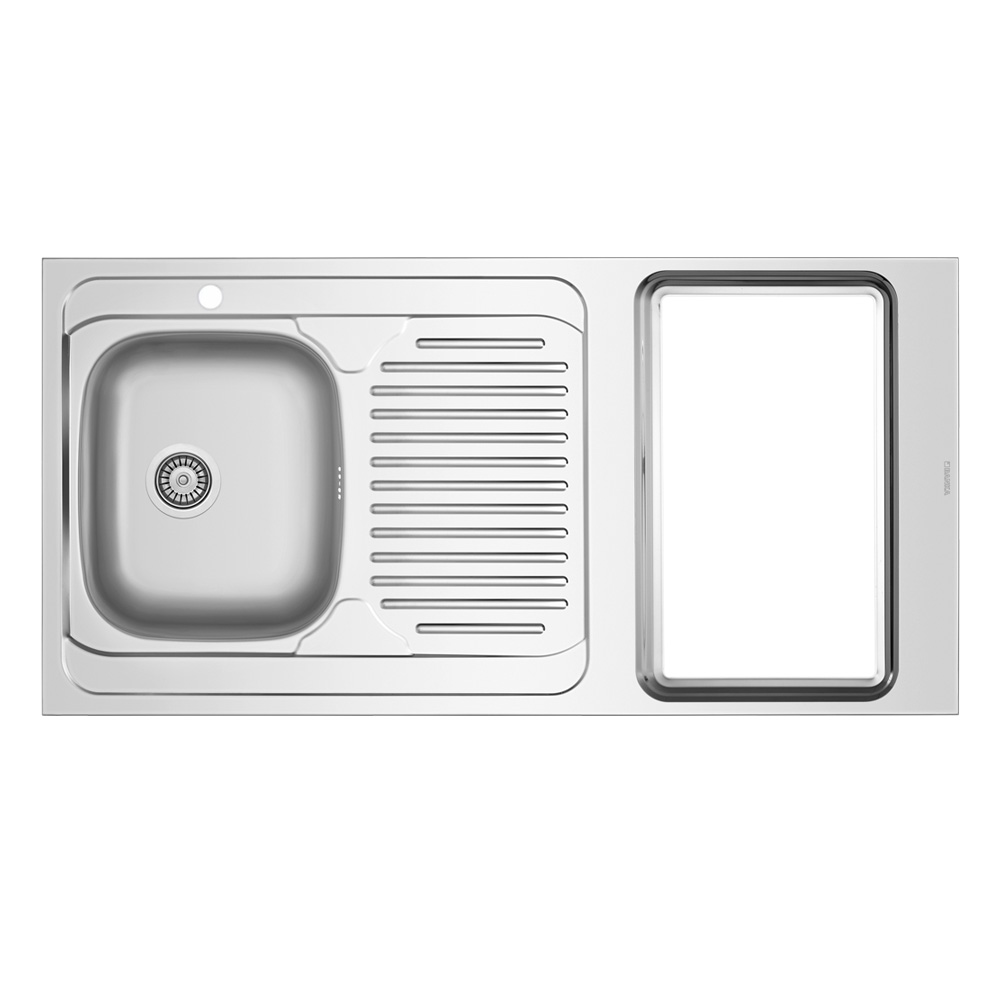 MOBIKA Réfectoire Évier kitchenette 120x60 cm 1 cuve plaques