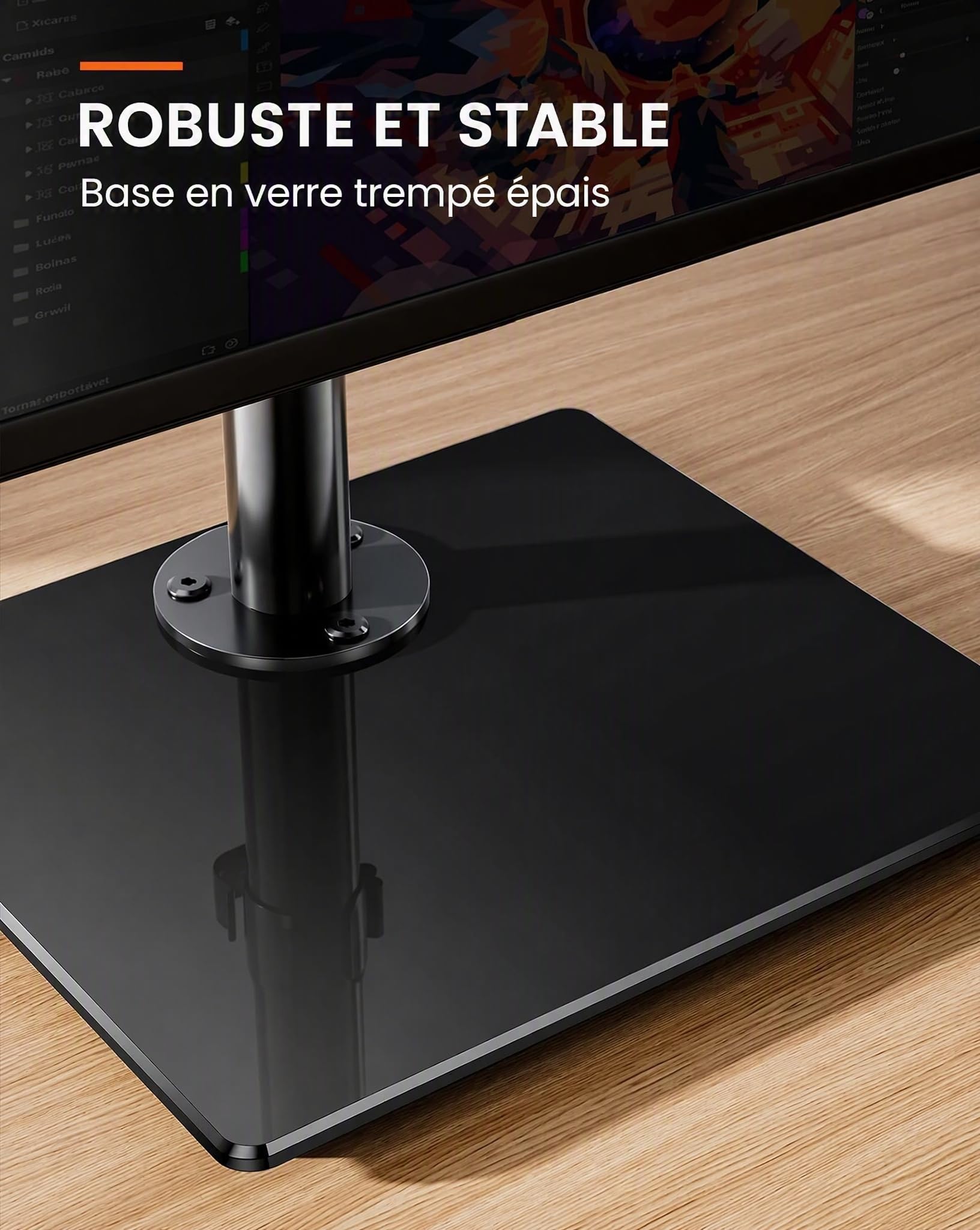 ErGear Monitor Mounts support moniteur 32 pouces verre