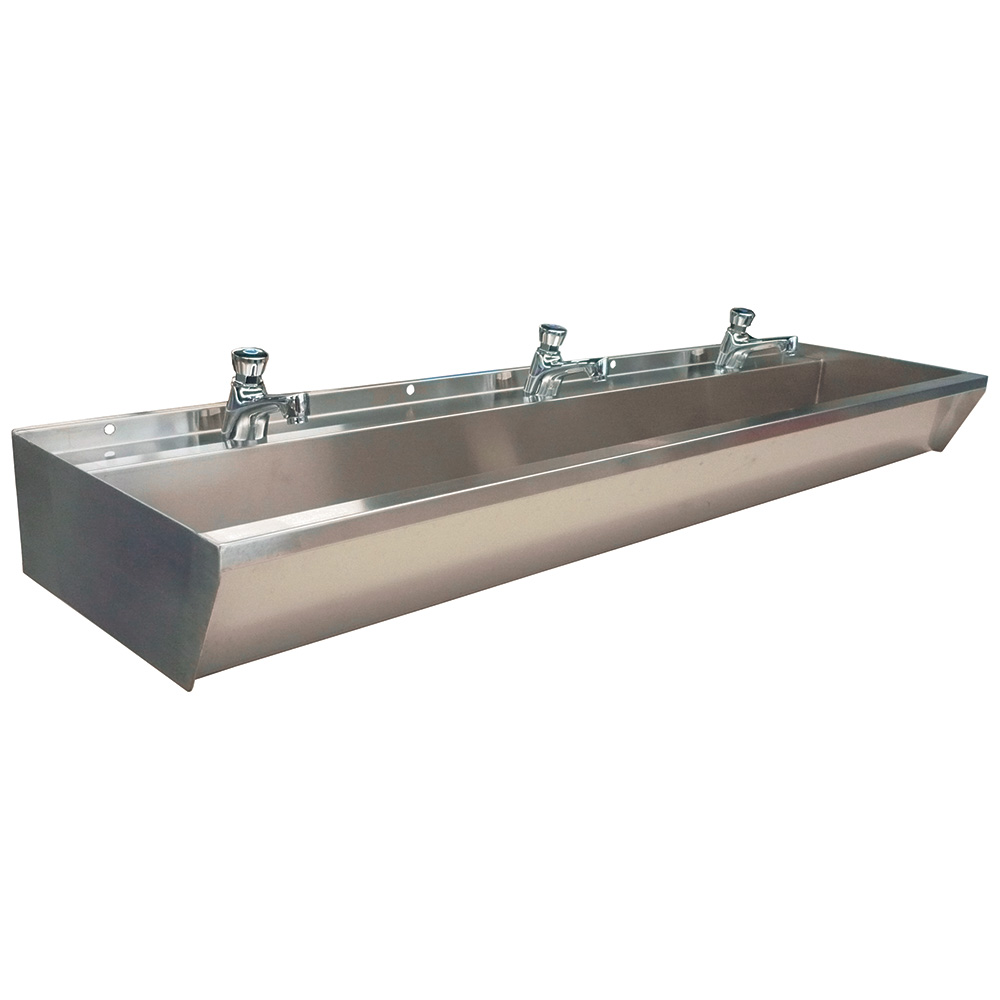 MOBIKA Hygiène lavabo collectif inox 3 points d’eau