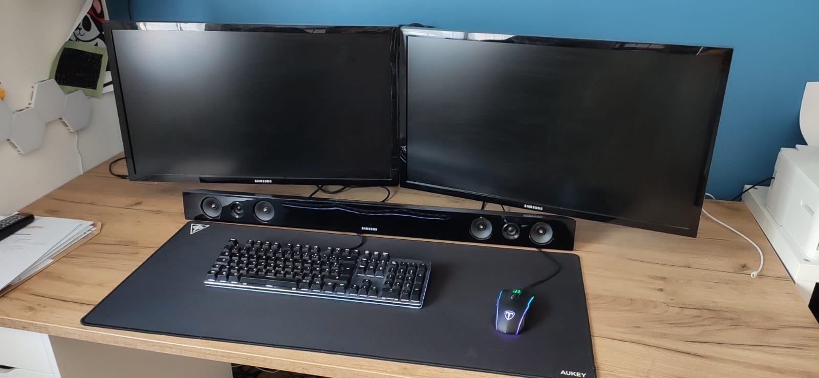 ErGear Monitor Mounts support écran PC noir 2x32 pouces