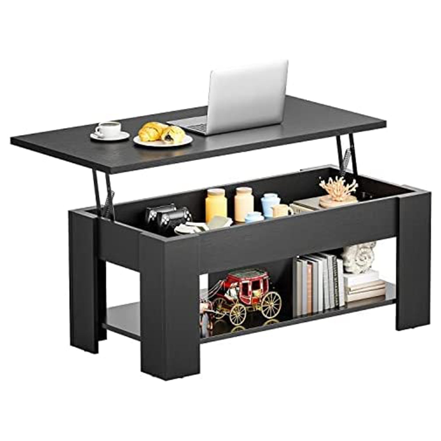 Noblewell Coffee Table table basse noire plateau relevable