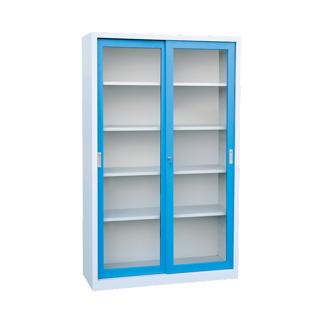MOBIKA Bureau Armoire haute portes coulissantes vitrées
