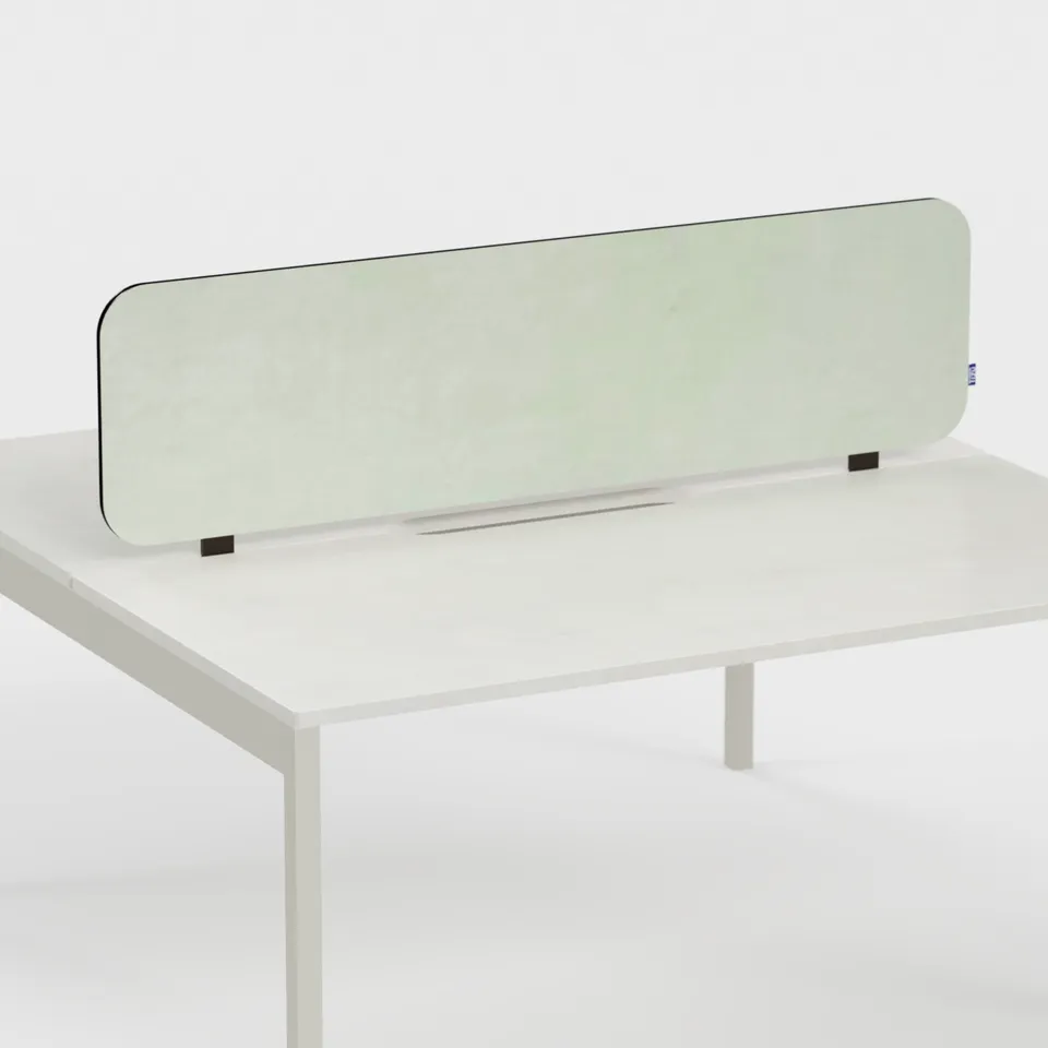 Tizu Bureau séparateur de bureau Blanc Jacquard 120 cm