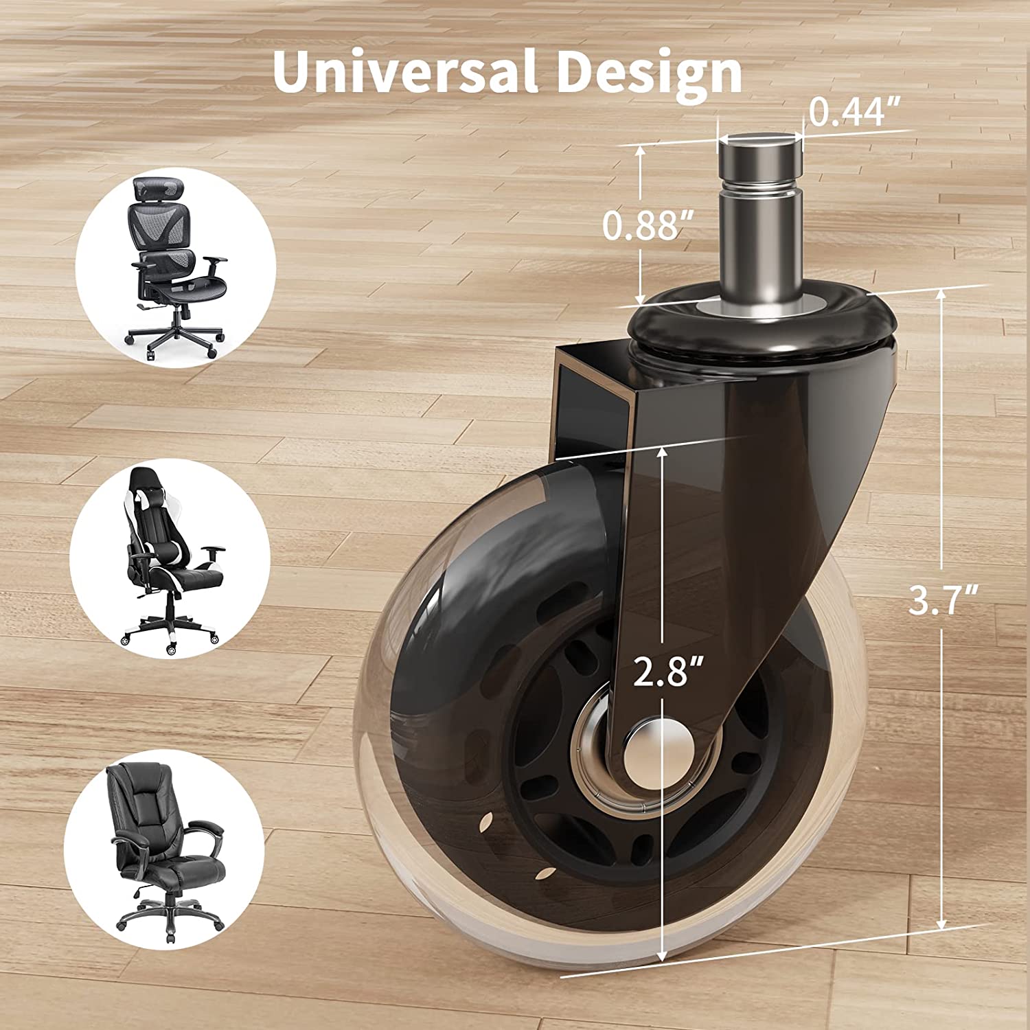 Noblewell Office Chair Caster Wheels roulettes bureau silencieuses