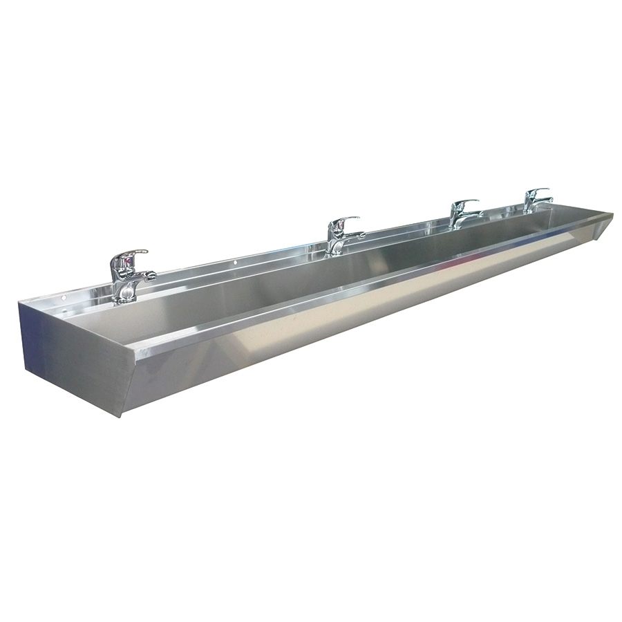 MOBIKA Hygiène Lavabo collectif inox 4 eaux 2500 mm