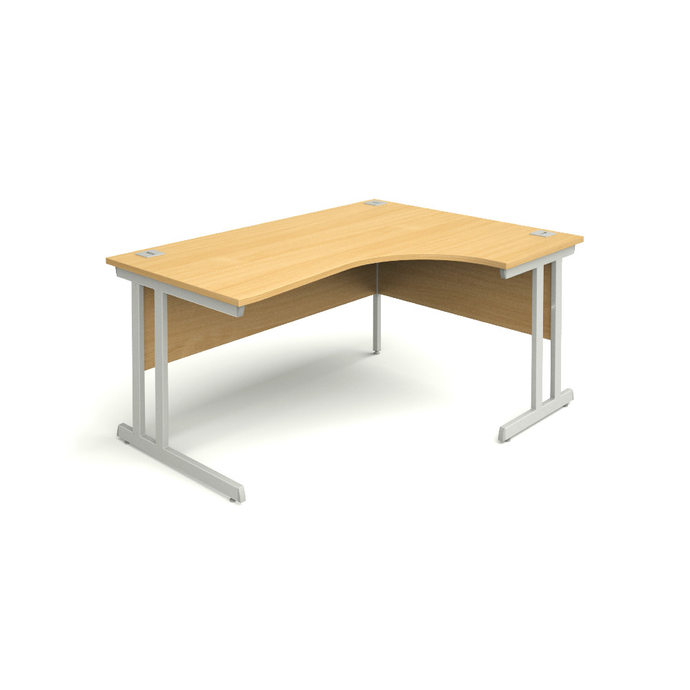 MOBIKA Bureau compact en L pieds métal angle droit