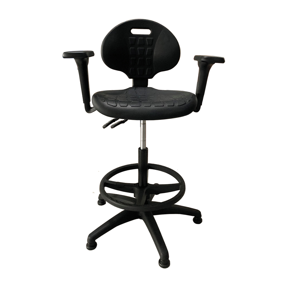 MOBIKA Réfectoire tabouret pivotant noir repose-pieds
