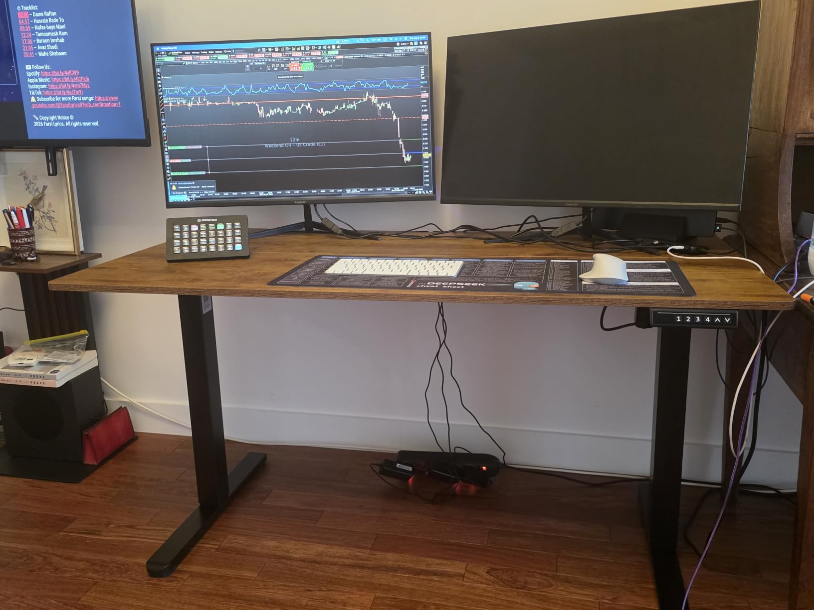ErGear Electric Standing Desks 100x60 bureau assis-debout blanc 80 kg