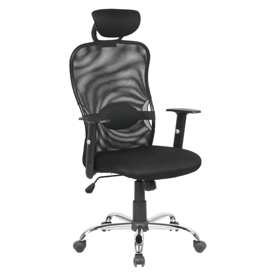 MOBIKA Bureau Fauteuil têtière accoudoirs 3D chromé