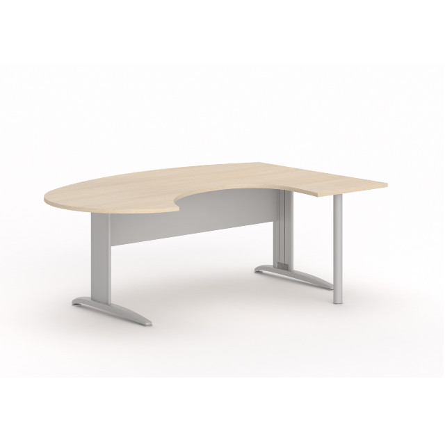 MOBIKA TONO arc 90° bureau compact retour droit pieds métal