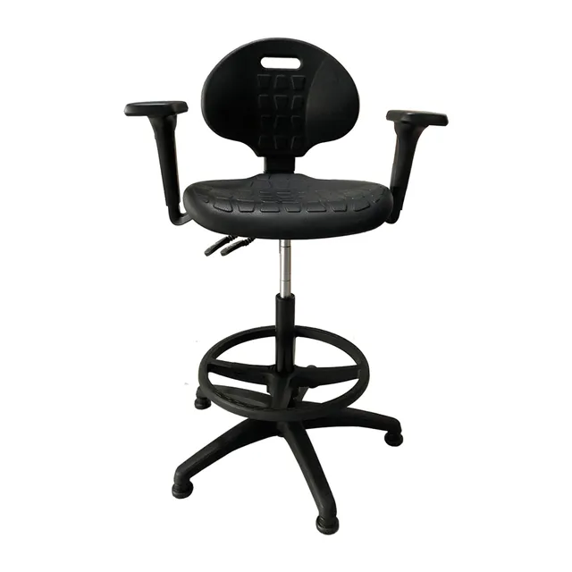 MOBIKA Réfectoire tabouret pivotant noir repose-pieds