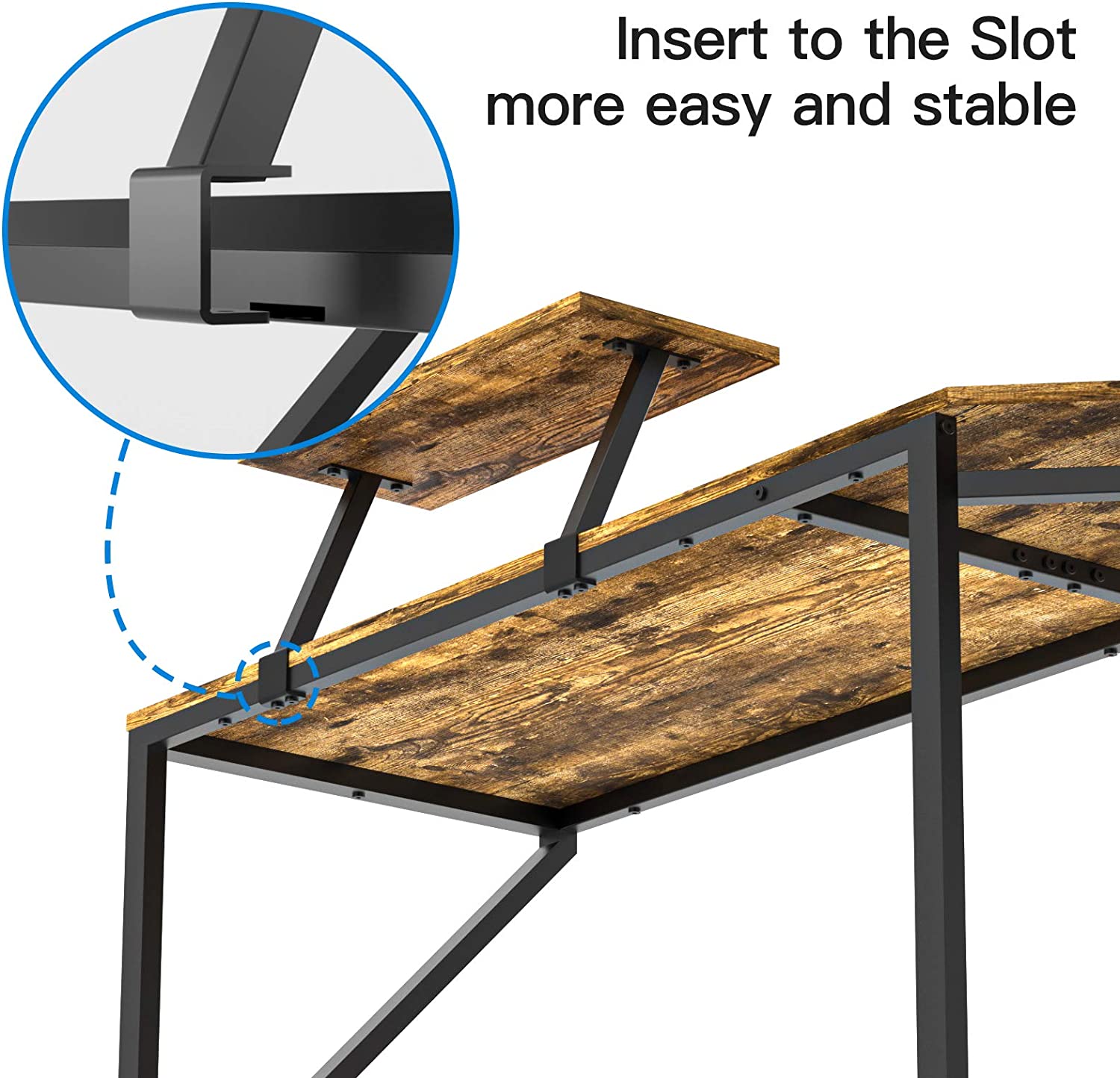 Noblewell Computer Desk bureau angle en L 51 pouces support écran